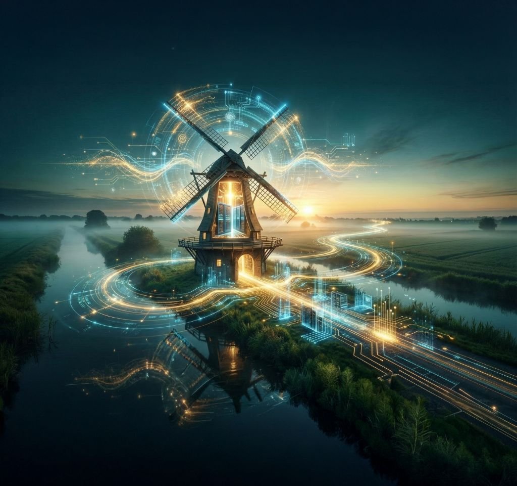 Digitale Windmühle am Niederrhein — KI-Sichtbarkeit von Niederrhein.AI