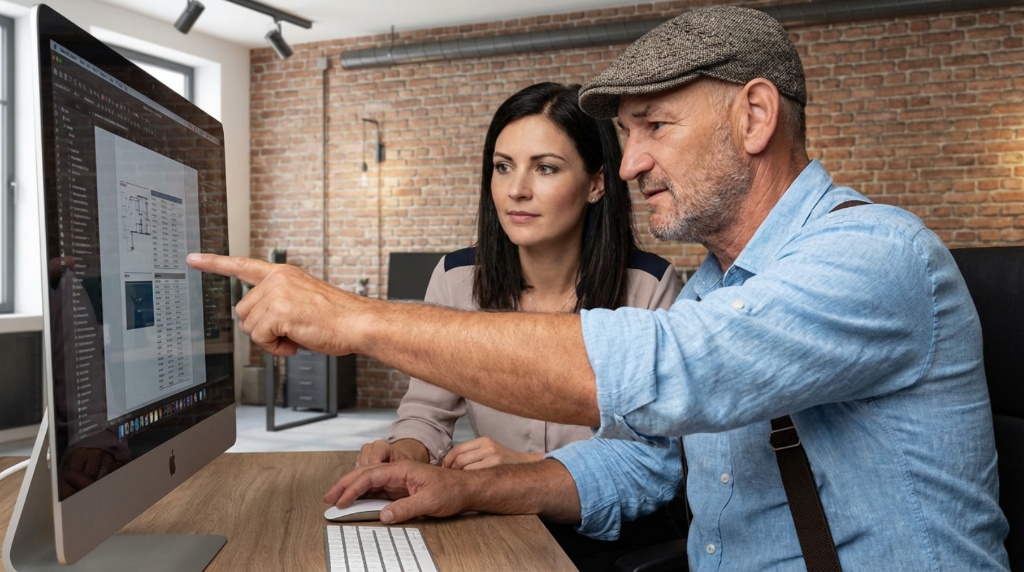 Michael Hanssen, Gründer und KI-Trainer von Niederrhein.AI, im Workshop am Niederrhein